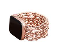 Cape Diablo Compatible With Apple Watch Band for Women - Handmade Gemstone Strap - 49mm 46mm 45mm 44mm 42mm 41mm 40mm 38mm (Rose Gold)