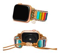 Cape Diablo Handmade Chakra Apple Watch Strap for Women - Genuine Natural Energy Crystal Apple Watch Band - for Apple Models 4, 5, 6, 7, 8, 9, SE - 38mm/40mm/41mm/42mm/44mm/45mm