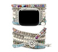 Cape Diablo Ocean Jasper Protection Smart Watch Strap - Healing, Anti-Anxiety, Heart Chakra Stone, Beaded Watch Bracelet - for Apple Models 4, 5, 6, 7, 8, 9 SE - 38mm-45mm