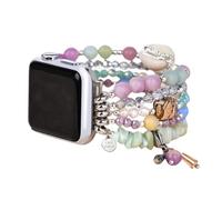 Cape Diablo Smart Watch Band for Women - Handmade Gemstone Strap - Compatible with 38mm-45mm Apple Faces (Small - 5.25-5.8 inches and stretchable, Seaside Dreams)