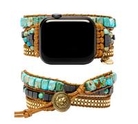 Cape Diablo Smart Watch Band for Women - Handmade Gemstone Strap - Compatible with 38mm-45mm Apple Faces Turquoise Calming Energy