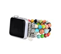 Cape Diablo Smart Watch Band for Women - Handmade Gemstone Strap - Compatible with 38mm-45mm Apple Faces (Large - Around 6.5-7.0 inches and stretchable, Vibrant Chakra)