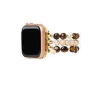 Cape Diablo Smart Watch Band for Women - Handmade Gemstone Strap - Compatible with 38mm-45mm Apple Faces (Small - 5.25-5.8 inches and stretchable, Tiger's Eye Radiance)