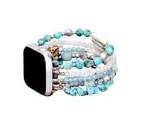 Cape Diablo Smart Watch Band for Women - Handmade Gemstone Strap - Compatible with 38mm-45mm Apple Faces (Turquoise Tide, Large - Fits 6.5-7.0 inch wrists)
