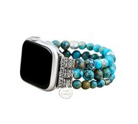 Cape Diablo Smart Watch Band for Women - Handmade Gemstone Strap - Compatible with 38mm-45mm Apple Faces (Turquoise Imperial Jasper, Small - Fits 5.75-6.25 inch wrists)