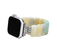 Cape Diablo Smart Watch Band for Women - Handmade Gemstone Strap - Compatible with 38mm-45mm Apple Faces (Amazonite Grace, Large 6.5-7.0 inches and stretchable)