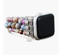 Cape Diablo Smart Watch Band for Women - Handmade Gemstone Strap - Compatible with 38mm-45mm Apple Faces (Intense Jasper, Large - Fits 6.5-7.0 inch wrists)