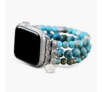 Cape Diablo Smart Watch Band for Women - Handmade Gemstone Strap - Compatible with 38mm-45mm Apple Faces (Large - Around 6.5-7.0 inches and stretchable, Turquoise Imperial Jasper)