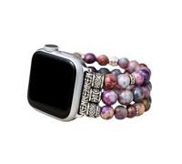 Cape Diablo Smart Watch Band for Women - Handmade Gemstone Strap - Compatible with 38mm-45mm Apple Faces (Intense Jasper, Small - Fits 5.75-6.25 inch wrists)