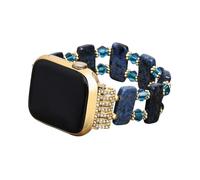 Cape Diablo Smart Watch Band for Women - Handmade Gemstone Strap - Compatible with 38mm-45mm Apple Faces (Intense Ocean, Large - Fits 6.5-7.0 inch wrists)