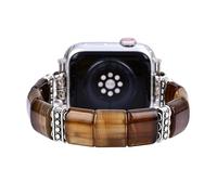 Cape Diablo Smart Watch Bracelet for Women - Handmade Gemstone Bracelet - Compatible with 38-45mm Apple Faces, Large - Fits 6.5-7.0 inch wrists, Jasper, Jasper