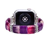 Cape Diablo Smart Watch Bracelet for Women - Handmade Gemstone Bracelet - Compatible with 38-45mm Apple Faces, Large - Fits 6.5-7.0 inch wrists, Jasper, Jasper