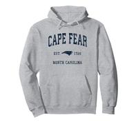 Cape Fear North Carolina NC Vintage Athletic Navy Sports Des Pullover Hoodie