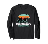 Cape Flattery Washington Fishing Summer Bear Long Sleeve T-Shirt