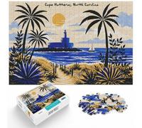 Cape Hatteras, North Carolina Art Print Jigsaw Puzzle, 1000 Piece | Adult jigsaw puzzle with 1000 pieces; fits quiet evenings and weekends; for a satisfying activity at home.