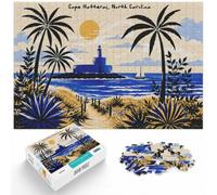 Cape Hatteras, North Carolina Art Print Jigsaw Puzzle, 1000 Piece | For puzzle time at home: Adult jigsaw puzzle with 1000 pieces offers a classic jigsaw experience for home leisure.