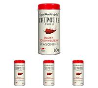 Cape Herb & Spice Chipotle Chilli Smokey Southwestern Seasoning Condiment, Chilli Rating Hot, 80 g Tin (Pack of 4)