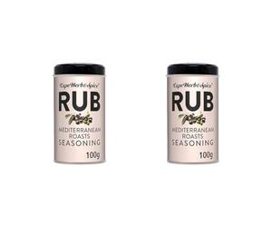 Cape Herb & Spice Rub Mediterranean Roasts Seasoning Condiment Made With Natural Ingredients, 100 g Tin (Pack of 2)