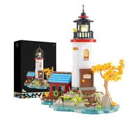 Cape Lighthouse Building Set with Fishing Cottage, Mini Micro Building Blocks kit, Island Light House Modular Architecture Display Model Toy, Ideas Present for Adults Kids Aged 6+, 1420 Pieces