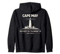 Cape May Lighthouse New Jersey Coordinates Design Zip Hoodie