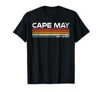 Cape May New Jersey Retro Stripes Vintage Coastal Design T-Shirt