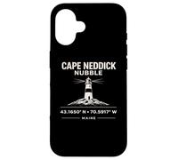 Cape Neddick Nubble Lighthouse Maine Coordinates Case for iPhone 16