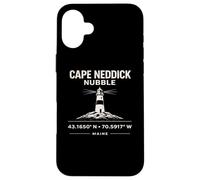 Cape Neddick Nubble Lighthouse Maine Coordinates Case for iPhone 16 Plus