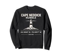 Cape Neddick Nubble Lighthouse Maine Coordinates Sweatshirt
