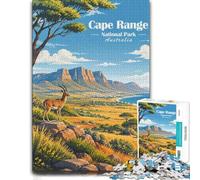 Cape Range National Park Australia Poster Jigsaw Puzzle, 1000 Piece | For a useful gift beyond Christmas Day: Adult jigsaw puzzle with 1000 pieces fits relaxed evenings through December.