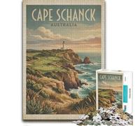 Cape Schanck Lighthouse Golf Course Vintage P Jigsaw Puzzle, 1000 Pieces | A hands-on home pastime - easier piece organisation at your own pace.