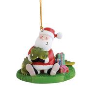 Cape Shore Santa Claus Wrestling Alligator Surrounded by Presents Resin Ornament