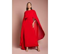 Cape Sleeve Maxi Dress Coast Red 12