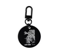 Cape Town Africa Blueprint City Map, Keychain, Keyring, With Karabiner, ID Tag, Circle, Pin