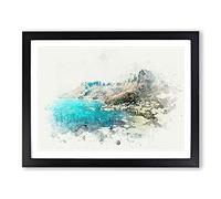 Cape Town In South Africa In Abstract Modern Art Framed Print | A3 Black Framed Wall Art | Ready to Hang | Abstract Fantasy Picture | Living Room Bedroom Lounge Office