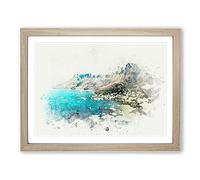 Cape Town In South Africa In Abstract Modern Art Framed Print | A3 Oak Framed Wall Art | Ready to Hang | Abstract Fantasy Picture | Living Room Bedroom Lounge Office