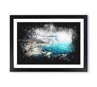 Cape Town in South Africa Paint Splash Framed Print | A2 Black Framed Wall Art | Ready to Hang | Modern Nature Picture | Living Room Bedroom Lounge Office
