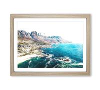 Cape Town In South Africa Painting Modern Art Framed Print | A4 Oak Framed Wall Art | Ready to Hang | Modern Historical Picture | Living Room Bedroom Lounge Office