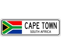 Cape Town, South Africa Street Sign South African Flag City Country Road Gift Street Sign 4x16 inches