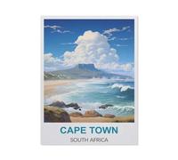 Cape Town South Africa Vintage Travel Poster，Jigsaws Puzzles 1000 Pieces Teens Kids Jigsaw Entertainment Toys Brain Challenge Puzzle（38x26cm）-BZ49
