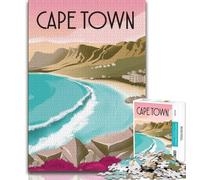 Cape Town Travel Poster 1000 Piece Jigsaw Puzzle for Adults Teens,Learning Educational Toys Family Games Birthday Present,Gifts 38x26cm