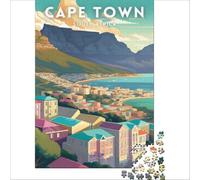 Cape Town Travel Poster jigsaw puzzle 1000 | a festive family activity to enjoy together on christmas eve while waiting for the celebrations to enjoy at home38x26cm