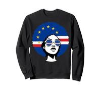 Cape Verde Afro Woman Flag Sunglasses Design Sweatshirt