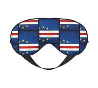Cape Verde Cabo Verdean Flag Eye Mask Sleep Mask Light BlockBlindfold Night Eyes Cover Soft Pressure-Free Eyeshade with Elastic Strap for Home Travel Office Nap Yoga