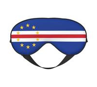 Cape Verde Cabo Verdean Flag Eye Mask Sleep Mask Light BlockBlindfold Night Eyes Cover Soft Pressure-Free Eyeshade with Elastic Strap for Travel Office Nap Yoga