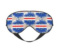 Cape Verde Cabo Verdean Flag Eye Mask Sleep Mask Light BlockBlindfold Night Eyes Cover Soft Pressure-Free Eyeshade with Elastic Strap for Home Travel Office Nap Yoga