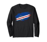 Cape Verde Flag Distressed Grunge Graphic Long Sleeve T-Shirt