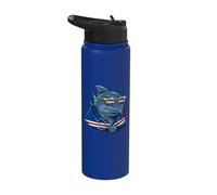 Cape Verde Flag Shark Cape Verdean Roots Cabo Verde Stainless Steel Insulated Water Bottle