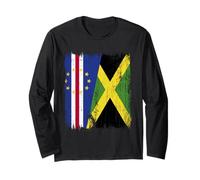 Cape Verde Jamaica Half Flag Cape Verdean Jamaican Heritage Long Sleeve T-Shirt