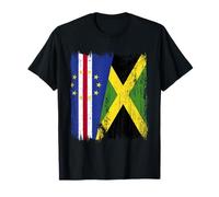 Cape Verde Jamaica Half Flag Cape Verdean Jamaican Heritage T-Shirt