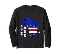 Cape Verde Map Cape Verdian Roots Archipelago Island Country Long Sleeve T-Shirt